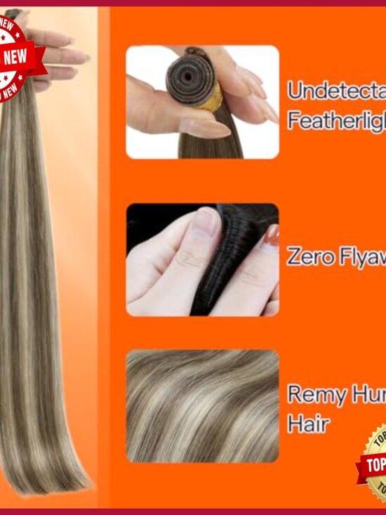 18 Inch Human Hair Extensions Sew In Weft 50G Lightweight Natural Blend